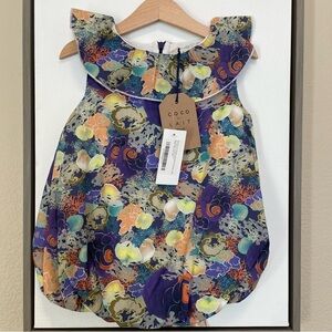 Coco Au Lait Purple Coral Balloon Bubble Dress Toddler Girl NWT Size 2T